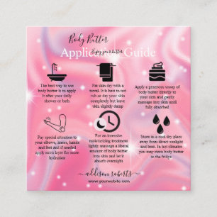 Body Butter Application Guide Modern Glam Square Business Card