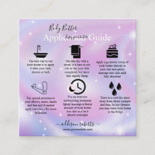 Body Butter Application Guide Modern Glam   Square Business Card