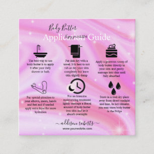 Body Butter Application Guide Modern Glam Square Business Card
