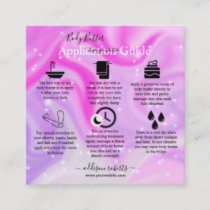 Body Butter Application Guide Modern Glam Square Square Business Card