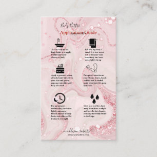 Body Butter Application Guide Pink Gold Watercolor Business Card