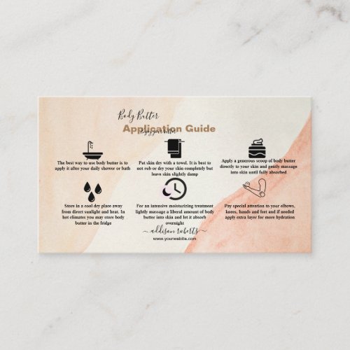 Body Butter Application  Trendy Professional Terra Business Card