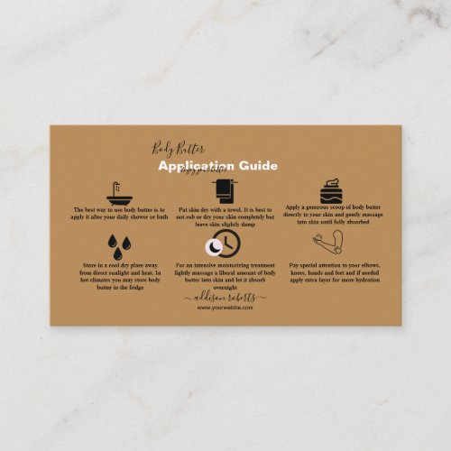 Body Butter Application  Trendy Professional Terra Business Card