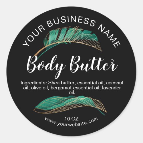 body butter banana leaf tropical product label