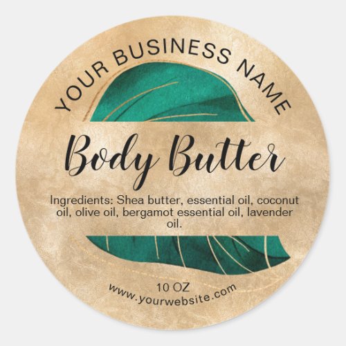 body butter banana leaf tropical product label