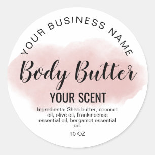 body butter blush pink agate add logo classic rou classic round sticker