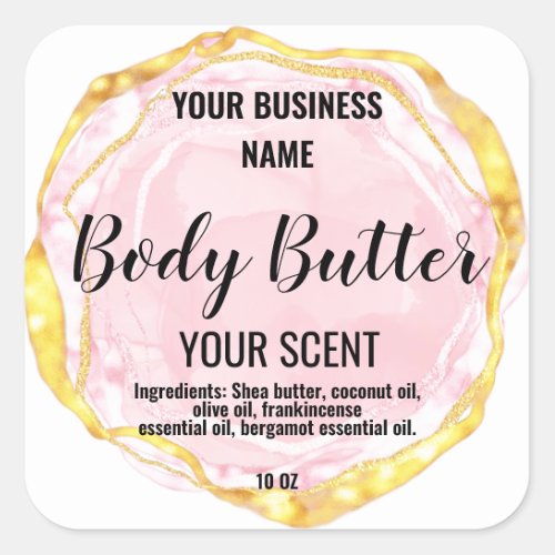 body butter  blush pink  square sticker