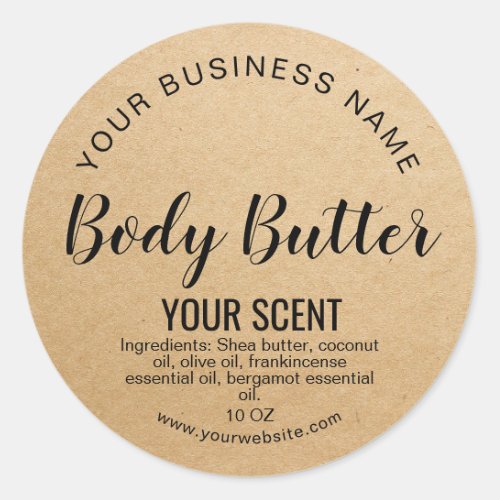 body butter craft paper product label