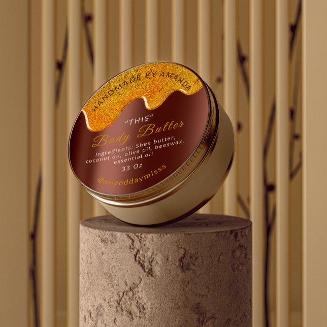 Body Butter Drips Product Packaging Honey Chocolat Classic Round Sticker (Creator Uploaded)