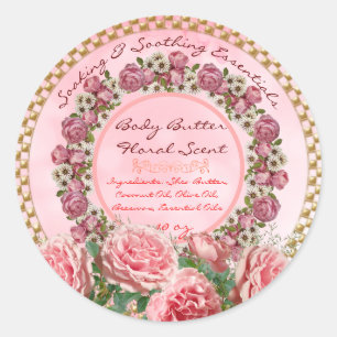Body Butter Floral Classic Round Sticker