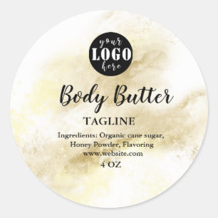 body butter gold blush classic round sticker