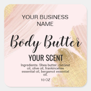 body butter gold blush pink classic square sticke square sticker