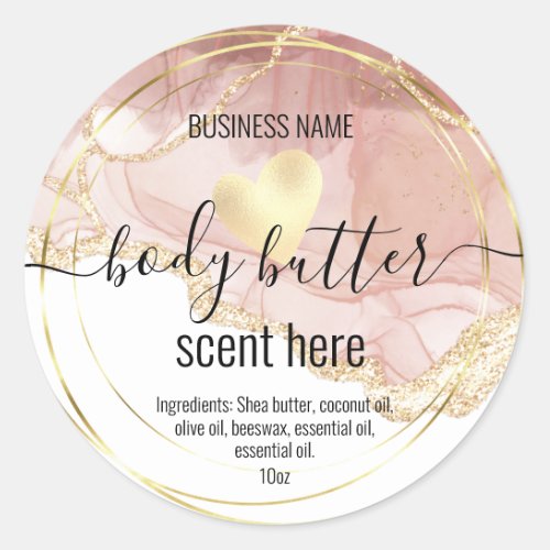 body butter gold modern product label