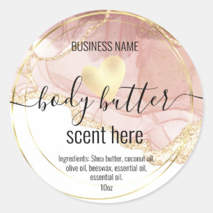 body butter gold modern product label