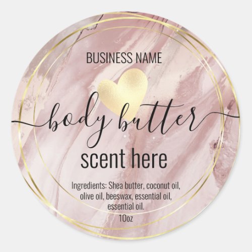 body butter gold modern product label
