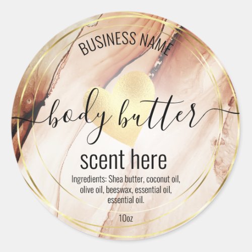 body butter gold modern product label add logo