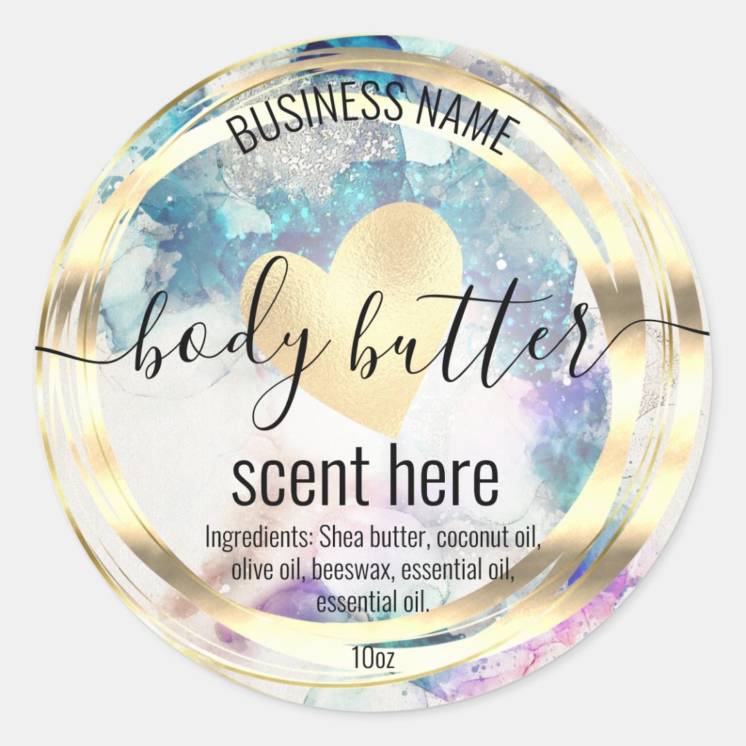 body butter gold modern product label add logo Zazzle