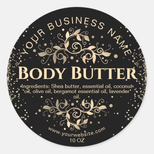 body butter gold vintage product label