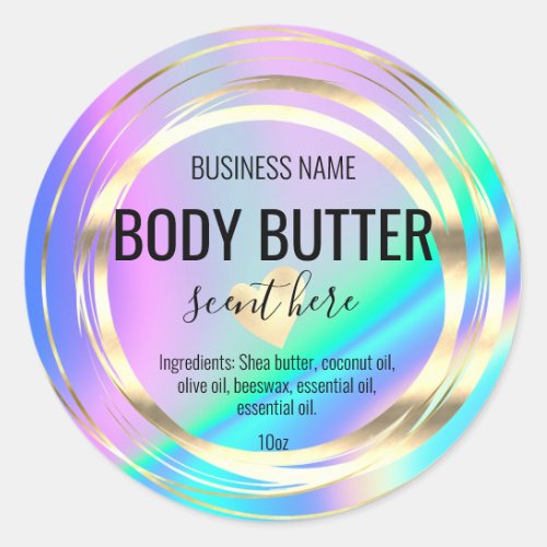 body butter holographic modern product label