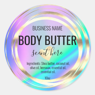 body butter holographic modern product label