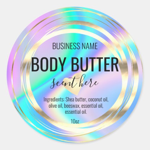 body butter holographic modern product label