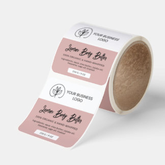 Body butter label in dusty pink with your logo