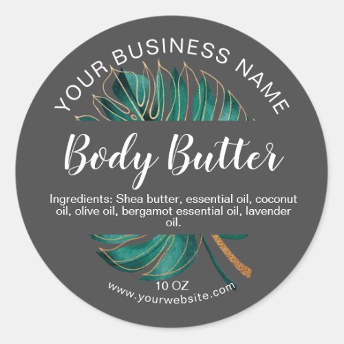 body butter monstera leaf tropical product label
