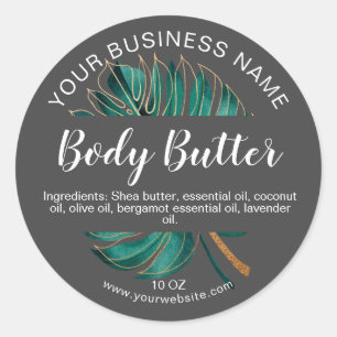body butter monstera leaf tropical product label