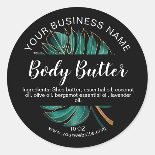 body butter monstera leaf tropical product label