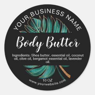 body butter monstera leaf tropical product label