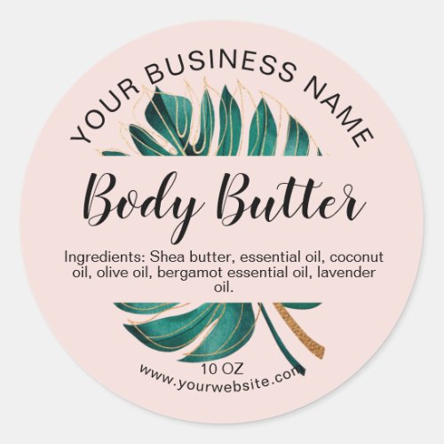 body butter monstera leaf tropical product label