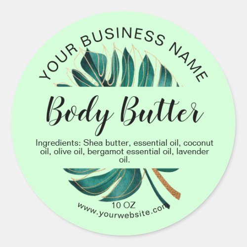 body butter monstera leaf tropical product label