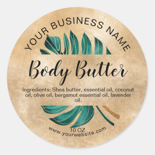 body butter monstera leaf tropical product label