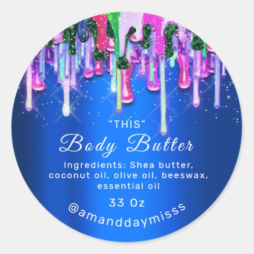 Body Butter Packaging Online Beauty Drip Unicorn Classic Round Sticker