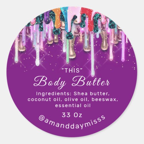 Body Butter Packaging Online Beauty Drips Marsala  Classic Round Sticker