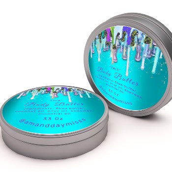 Body Butter Packaging Online Beauty Ocean Drips  Classic Round Sticker by luxury_luxury at Zazzle