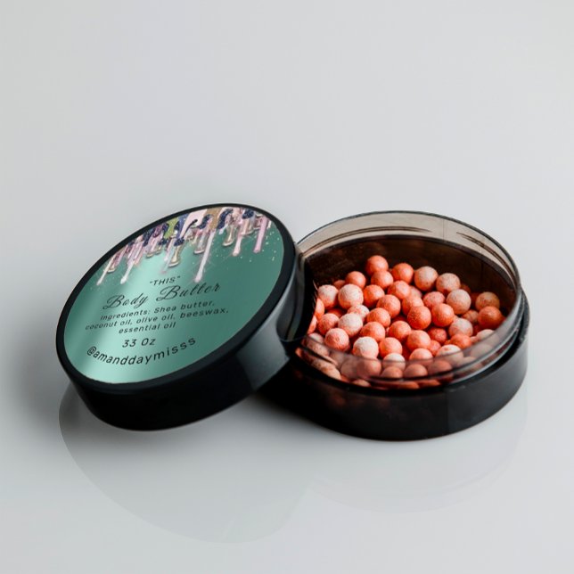 Body Butter Packaging Online Beauty Shop Mint Drip Classic Round Sticker (Body Butter Packaging Online Beauty Shop Mint Drip Classic Round Sticker)