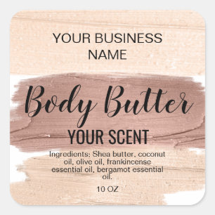body butter rose gold drips foil add your logo cl square sticker