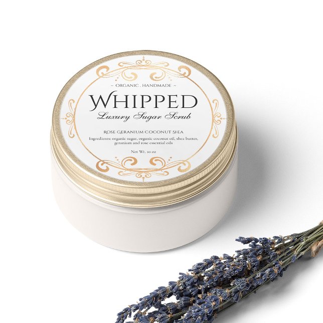 Body Butter Scrub Luxurious Shiny Gold Foil Swirls Classic Round Sticker (Creator Uploaded)