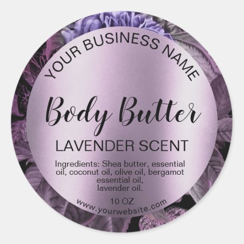 body butter vintage flower product label add label