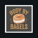 Body By Bagels Funny Jewish Hanukkah Donut Gift Napkins<br><div class="desc">hanukkah, passover, yiddish, chanukah, jewish, menorah, jew, gift, birthday, bagel</div>