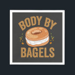 Body By Bagels Funny Jewish Hanukkah Donut Gift Napkins<br><div class="desc">hanukkah, passover, yiddish, chanukah, jewish, menorah, jew, gift, birthday, bagel</div>