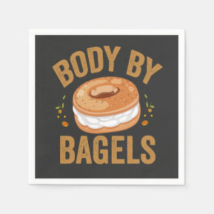 Body By Bagels Funny Jewish Hanukkah Donut Gift Napkins