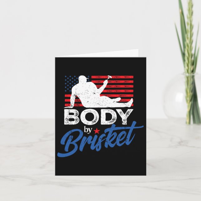 Body By Brisket Bbq Funny Bod  Card (Front)
