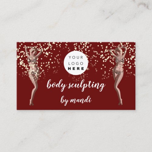 Body Care Fashion Logo QR Code Bikini Confetti Business Card