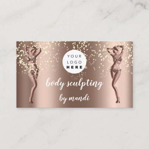 Body Care Fashion Logo QR Code Bikini Confetti Business Card