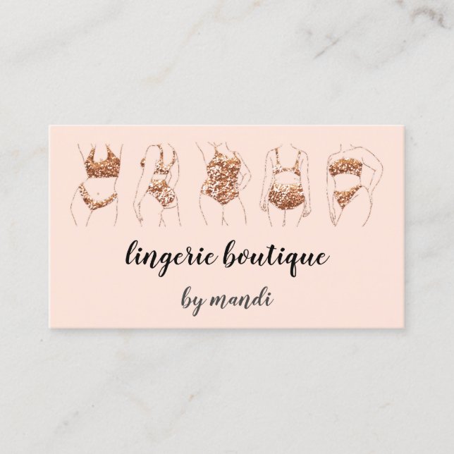 Body Care Logo QR Code Bikini Underwear Shop Business Card (Front)