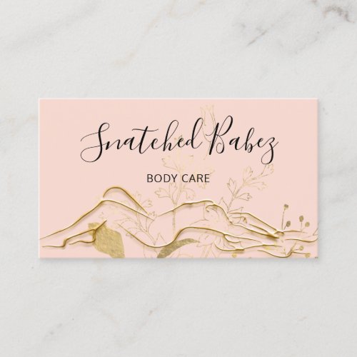 Body Care Logo Sculpting QRCODE Rose Gold Flowers  Business Card