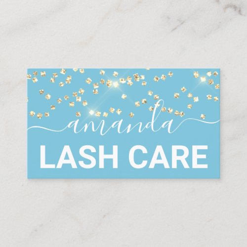 Body Care Makeup Logo Gold Confetti Blue Business Card