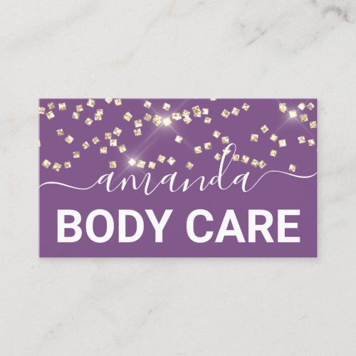 Body Care Makeup Logo Gold Confetti Business Card